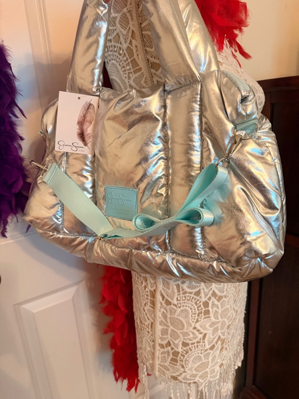 Jessica Simpson Metallic Silver Bag